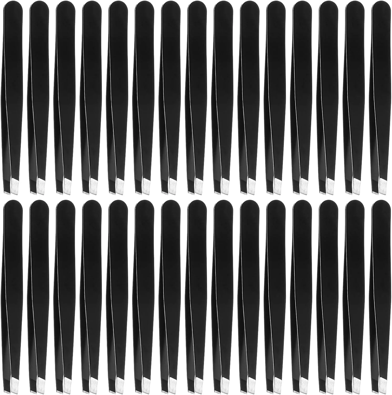 100 Pieces Eyebrow Tweezers for Women Men, Stainless Steel Bulk Tweezers for Women Facial Hair Removal, Precision Eyebrow Prune for Home Professional
