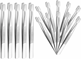 15Pcs Stainless Steel Eyelash Tweezers Ergonomic False Eyelash Applicator Tools for Precision Handling for Makeup and Beauty Enthusiasts