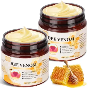 2 PCS Bee Venom Cream，Bee Venom Skin Treatment Cream, Comprehensive Ointment for Most Skin Types with Natural Ingredients, Moisturizing & Cooling Relief, 60ml