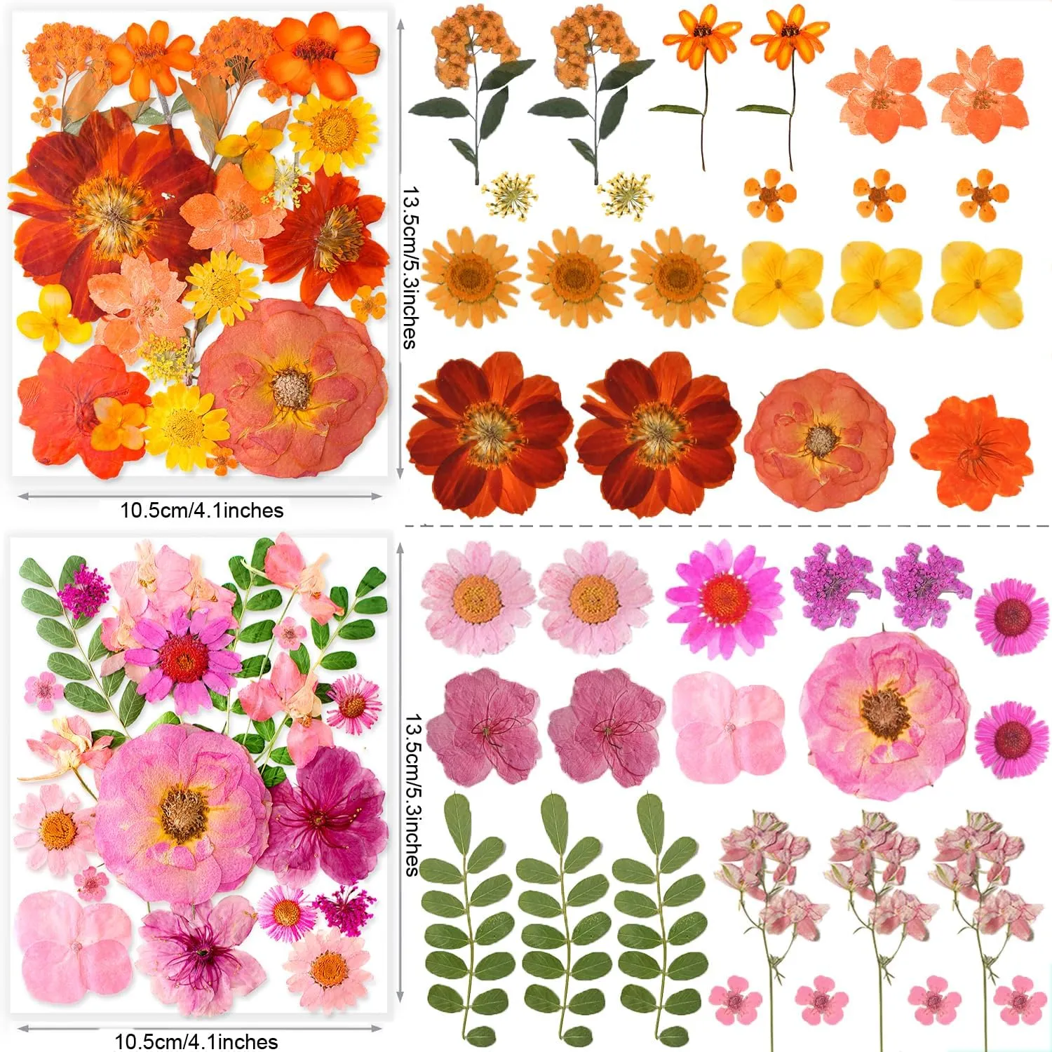 269PCS Dried Pressed Flowers for Resin Craft - YouthBro Real Nature Flowers Set with Butterfly Stickers for DIY Jewelry Nail Scrapbook Art Floral Decors Iridescent