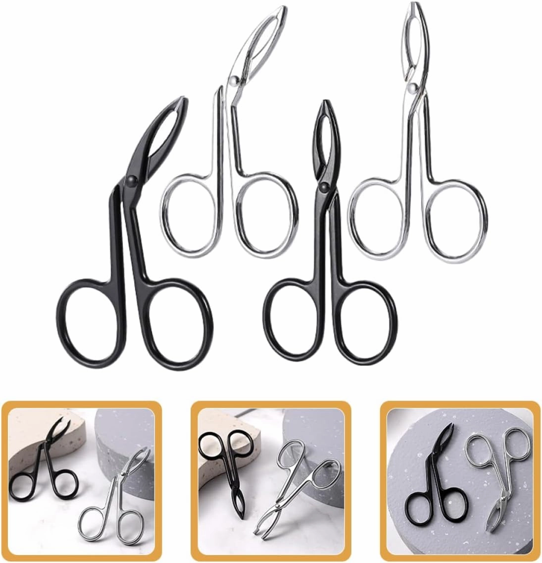 3sets 4 Pcs Stainless Steel Eyebrow Tweezers with Curved and Straight Tips Precision Plucker for Shaping Eyebrows and Removing Facial Hair Portable Design for Women 4pcs*3
