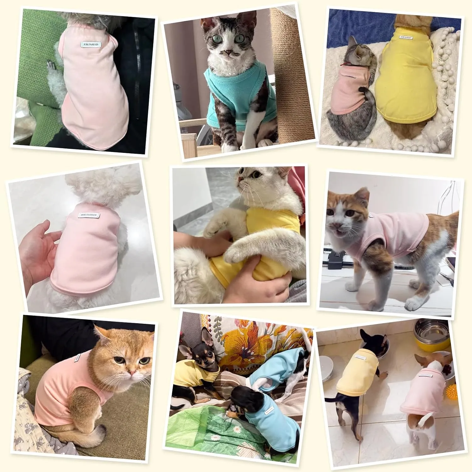 4Pcs Dog Shirt Dog Summer Clothes Sleeveless Doggy T-Shirt Colorful Puppy Tank Tops Breathable Vest Tshirts for Small Medium Dogs Cat Clothing (4pcs(Yellow White Blue Pink), S(3.3-5.5lb))