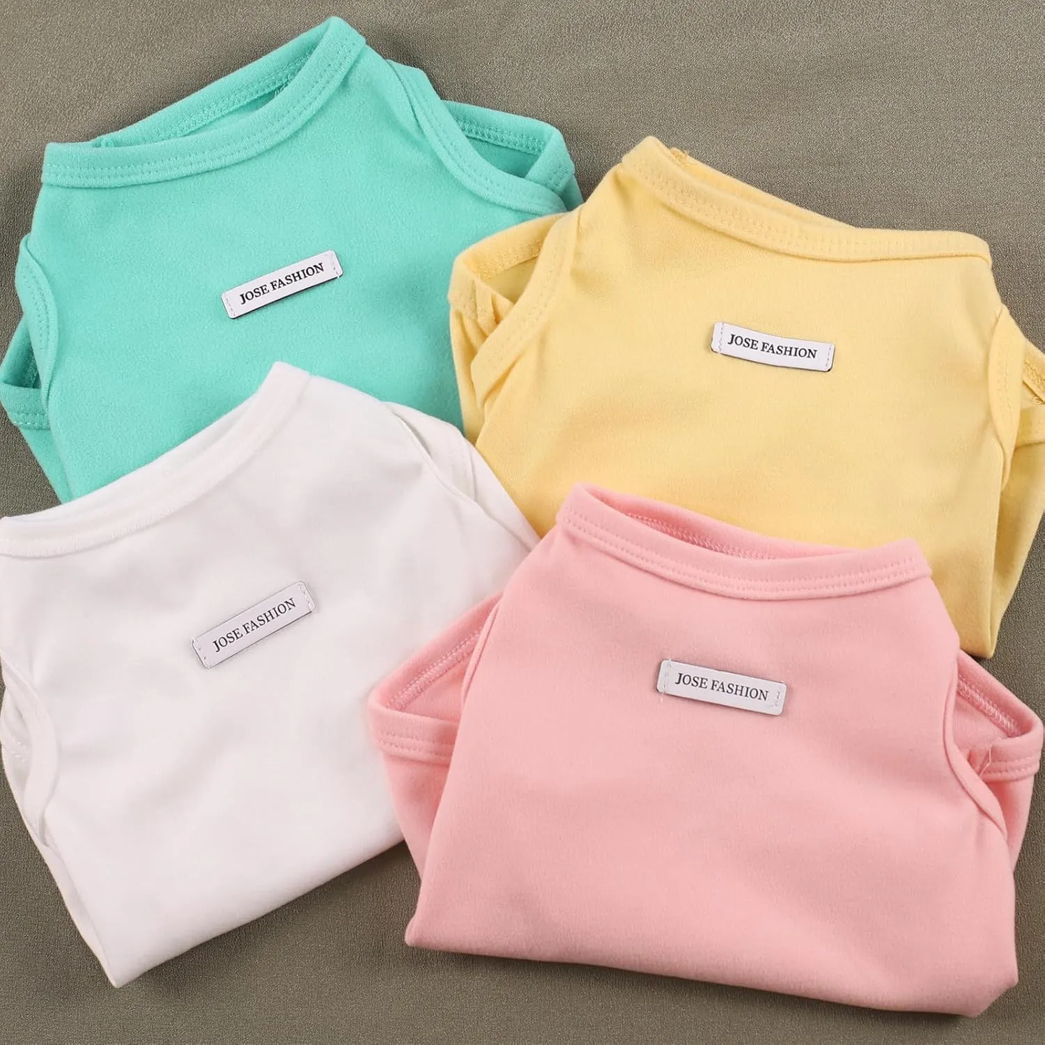 4Pcs Dog Shirt Dog Summer Clothes Sleeveless Doggy T-Shirt Colorful Puppy Tank Tops Breathable Vest Tshirts for Small Medium Dogs Cat Clothing (4pcs(Yellow White Blue Pink), S(3.3-5.5lb))