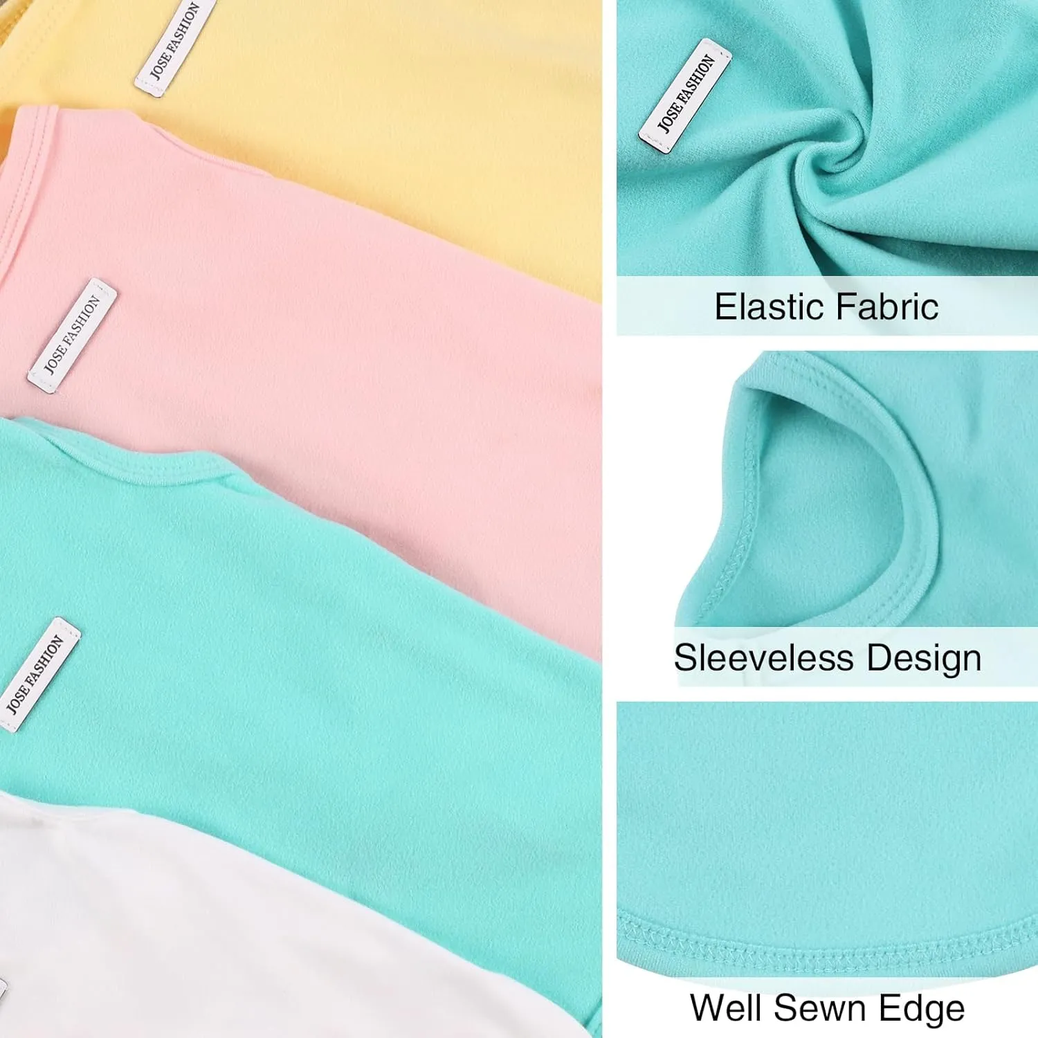 4Pcs Dog Shirt Dog Summer Clothes Sleeveless Doggy T-Shirt Colorful Puppy Tank Tops Breathable Vest Tshirts for Small Medium Dogs Cat Clothing (4pcs(Yellow White Blue Pink), S(3.3-5.5lb))