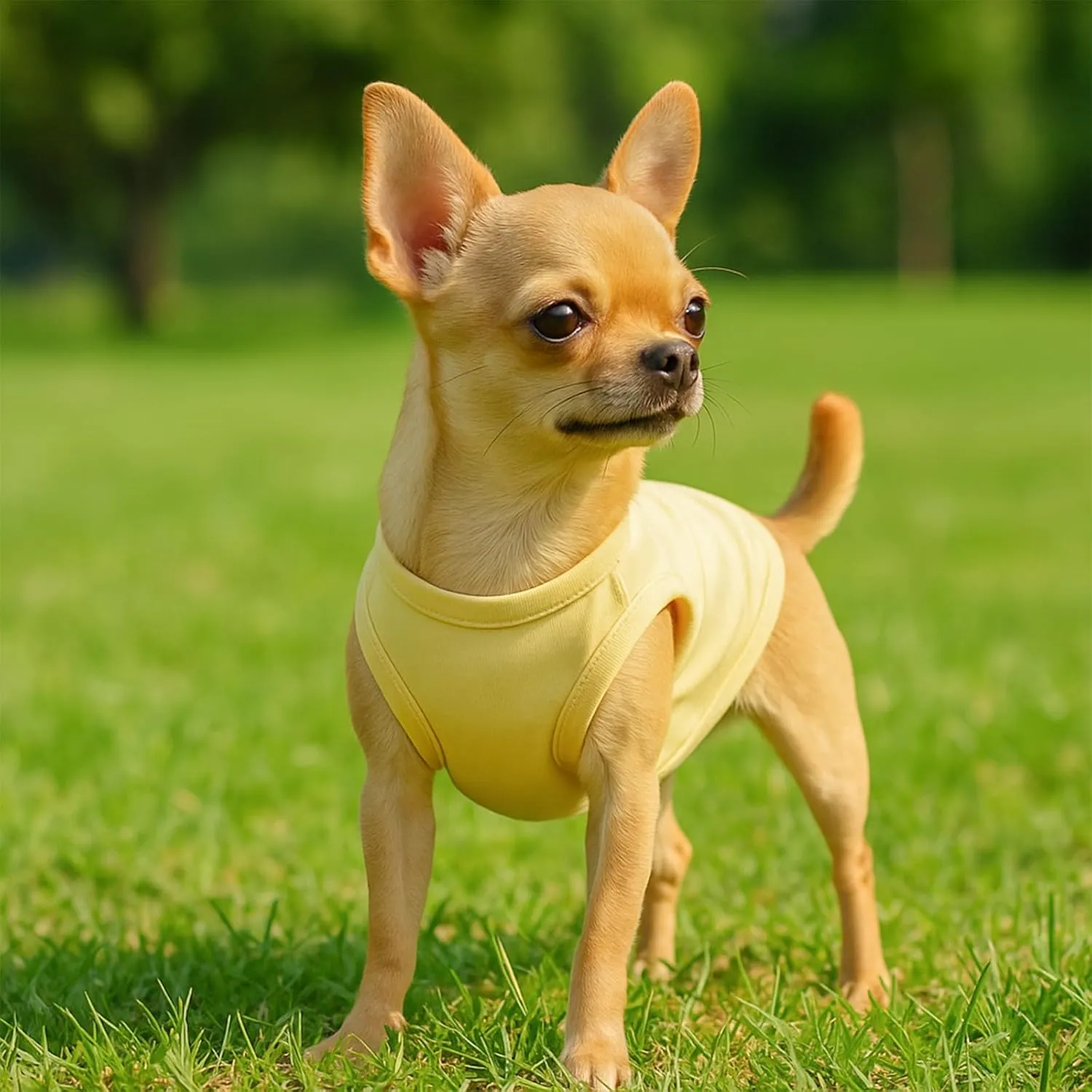 4Pcs Dog Shirt Dog Summer Clothes Sleeveless Doggy T-Shirt Colorful Puppy Tank Tops Breathable Vest Tshirts for Small Medium Dogs Cat Clothing (4pcs(Yellow White Blue Pink), S(3.3-5.5lb))