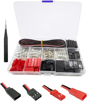 60Sets JST Servo Connector Kits Plug Male/Female Crimp Pin Cable Kit Compatible JST SYP Futaba servo Wire Extension Cable for RC Car Hitec Spektrum Model Airplanes