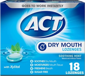 ACT Dry Mouth Soothing Mint Lozenges 18 ea ( Pack of 4)