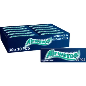 Airwaves Menthol & Eucalyptus Flavour Sugarfree Chewing Gum 10 Pellets 30 x 15g by Wrigleys