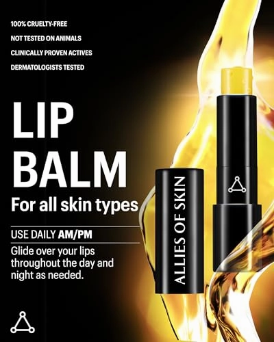 Allies of Skin Peptide & Ceramide Repair Lip Balm with Palmitoyl Tripeptide-5, Ceramide NP, Sea Buckthorn Oil, Avocado Oil, Sunflower Seed Oil, Shea Butter, Vitamin C & E. 3.8g/ 0.13 oz