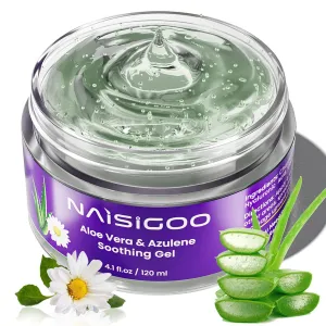 Aloe Vera Gel for IPL Laser Hair Removal Women and Men in Face or Body, Soothes Skin After IPL Hair Removal, Chamomile Extracts, 4.1 Fl Oz