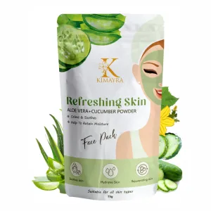 Aloevera   Cucumber Face Pack Powder For Refreshing Skin | Help In Moisturizing, Hydrates & Soothes Skin | Natural Face Pack For Women & Men - Safe For All Skin Type - Pack of 1 (Each 75 Gm)
