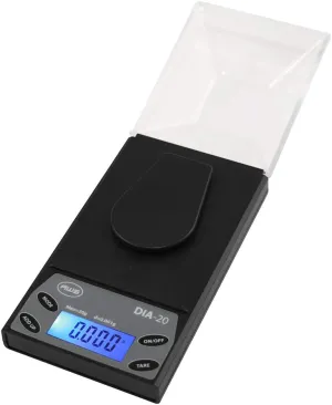 American Weigh Scales Dia Series Precise Digital Pocket Weight Scale, Backlit LCD Screen, 20g x 0.001g, Includes Tweezers, DIA20, DIA-20