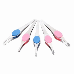 barenx Professional 5-Piece Slanted Flat Tip Tweezers for Eyebrows And Eyelashes - 02