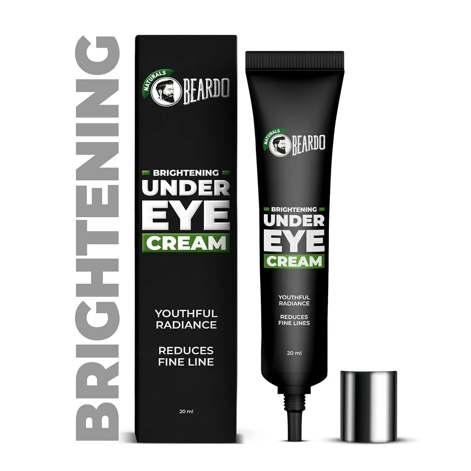 BEARDO Naturals Brightening Under Eye Cream for Men | Reduce wrinkles fine lines and dark circles | Restores youthful glow | 98% Natural | 20ml - 0.8Fl Oz