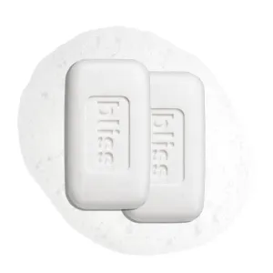 Bliss Amazon Exclusive Mint Bath Bar 2-Pack - Exfoliating & Hydrating Soap with Peppermint Oil & Jojoba Beads for Supremely Soft Skin - Soothes, Refreshes & Gently Scrubs Away Dead Skin Cells