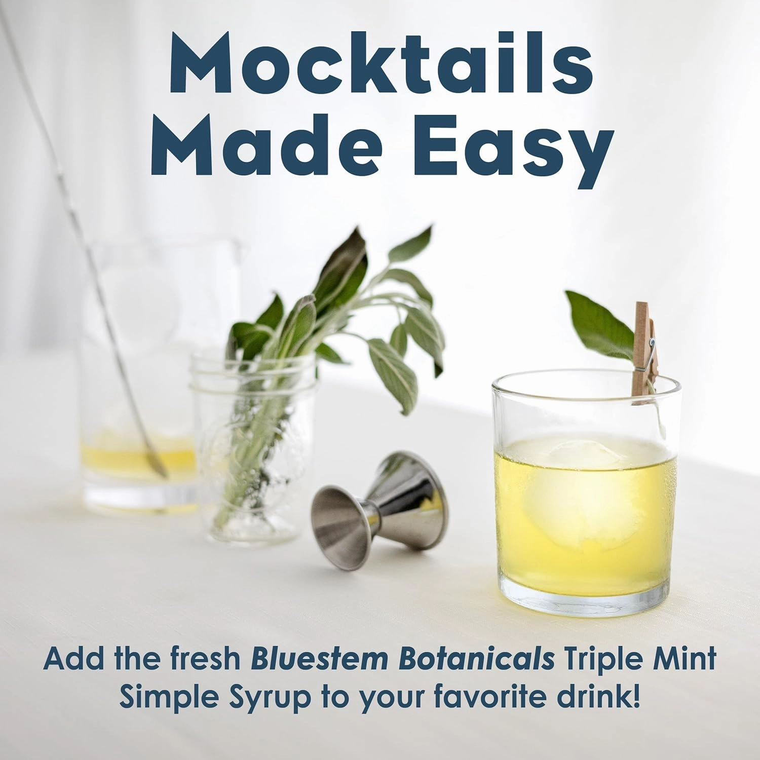 Bluestem Botanicals Organic Triple Mint Simple Syrup, 8 oz, Cocktail and Mocktail Mixer for Drinks, Non-Alcoholic