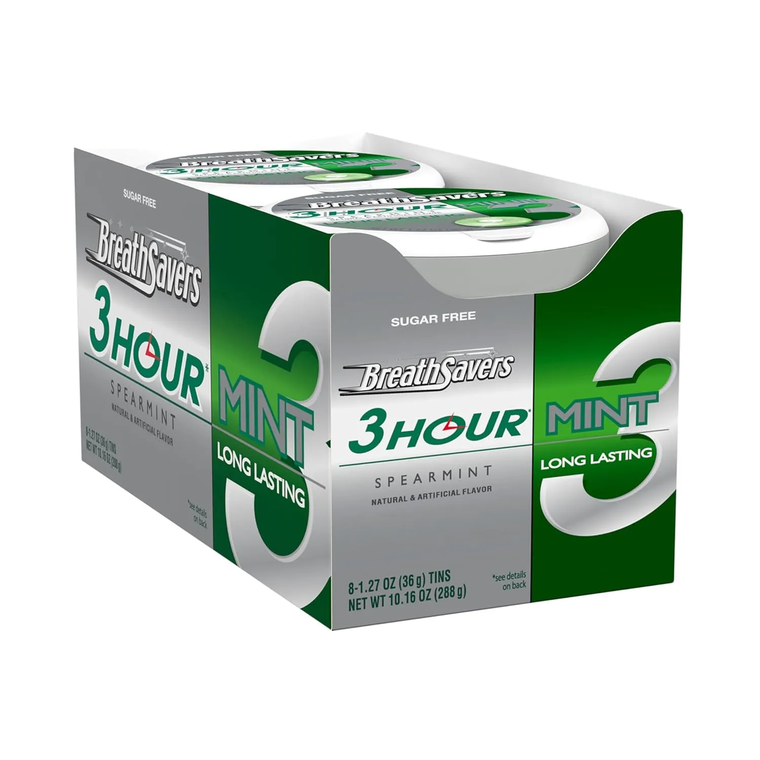 BREATH SAVERS Spearmint Sugar Free Breath Mints Tins, 1.27 oz (8 Count)