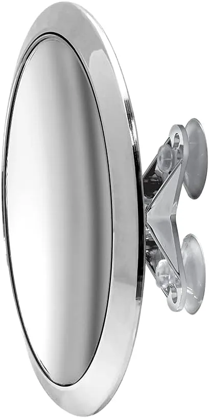 Britta Products Large 8" Suction Mount Mirror - 5X Magnifying Vanity Makeup Mirror with 3-Point Suction, Pivoting, Rotating and Locking