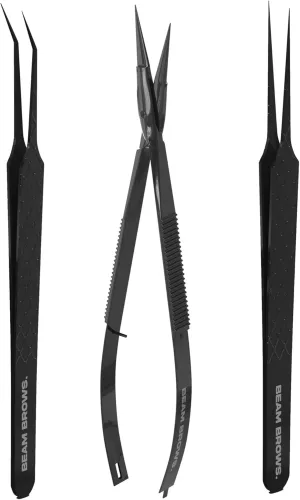 Brow Extensions Tweezers & Scissors Kit – Premium Separating & Application Tools for Perfect Brow Extensions