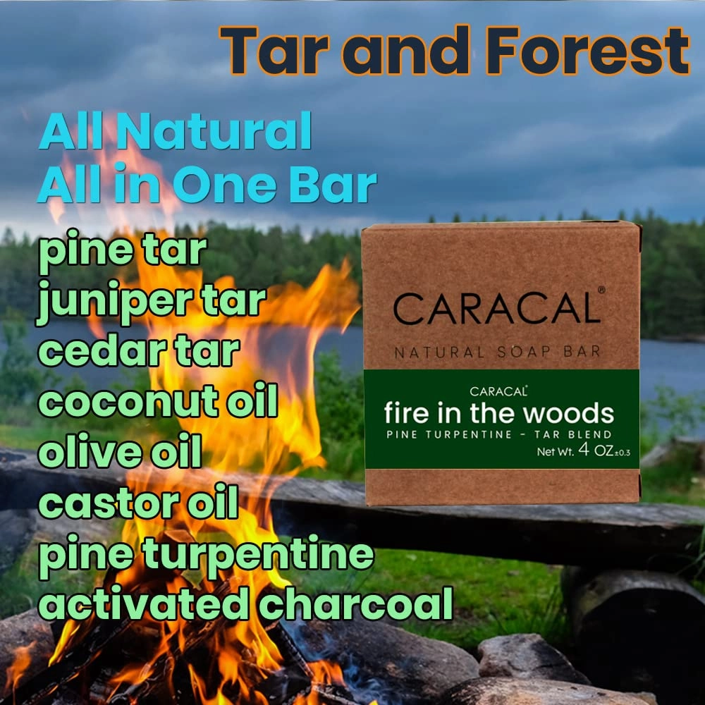 CARACAL 6-Bar Variety Pack, Handmade All Natural Soap for Men - Active, Purely Special, Floral Fame, Fire in The Woods, 2x ClarySweet