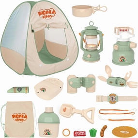 Contixo Kids Camping Gear Set - Pop Up Play Tent, Binoculars, Oil Lantern, Pretend Camping Kitchen - Indoor & Outdoor Adventure Toys for Kids & Toddlers Ages 3-12
