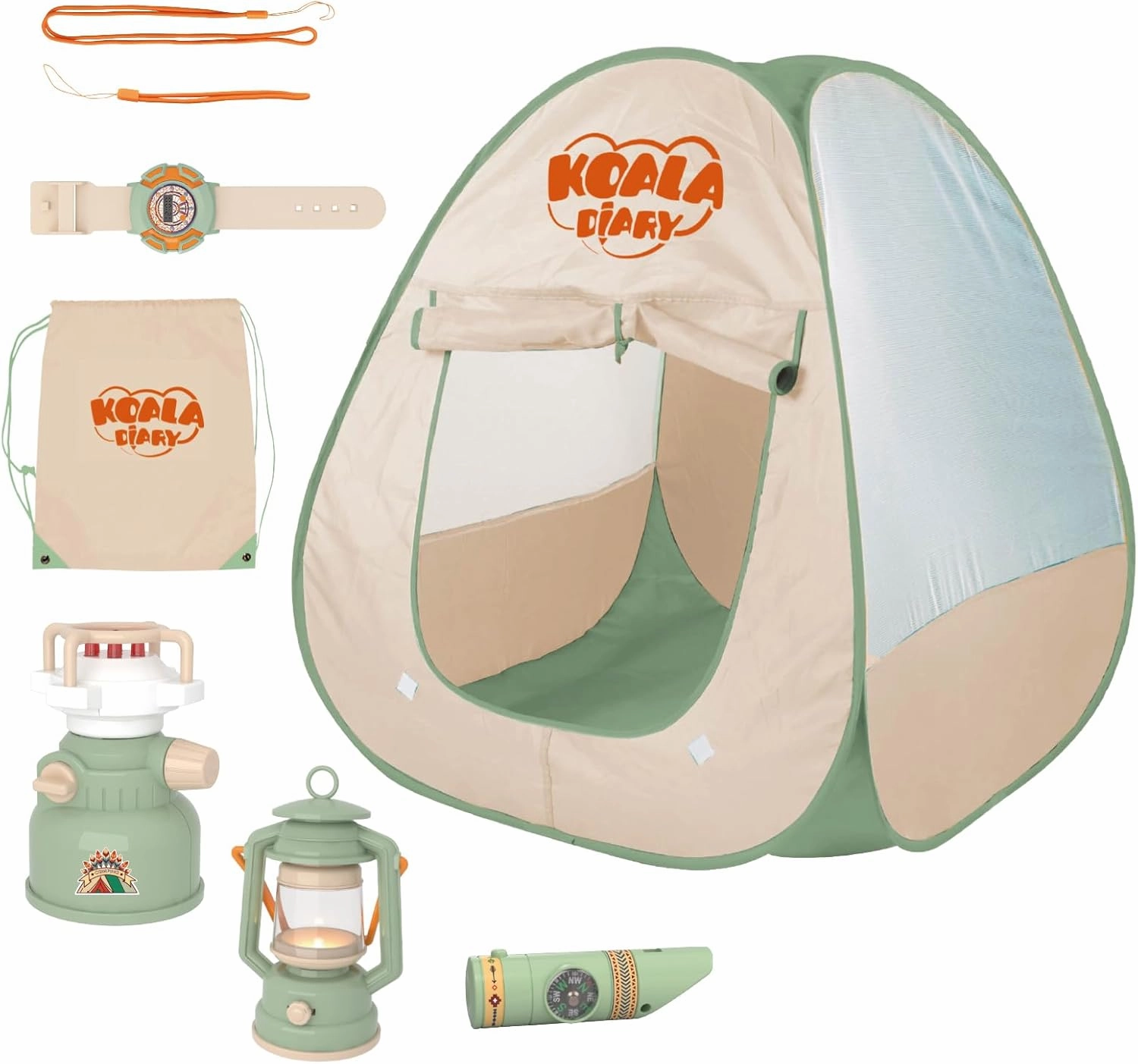 Contixo Kids Camping Gear Set - Pop Up Play Tent, Binoculars, Oil Lantern, Pretend Camping Kitchen - Indoor & Outdoor Adventure Toys for Kids & Toddlers Ages 3-12