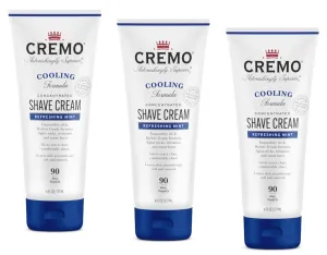 Cremo Shave Cream Refreshing Mint, Cooling Formula, 6 fl oz (Pack of 3)