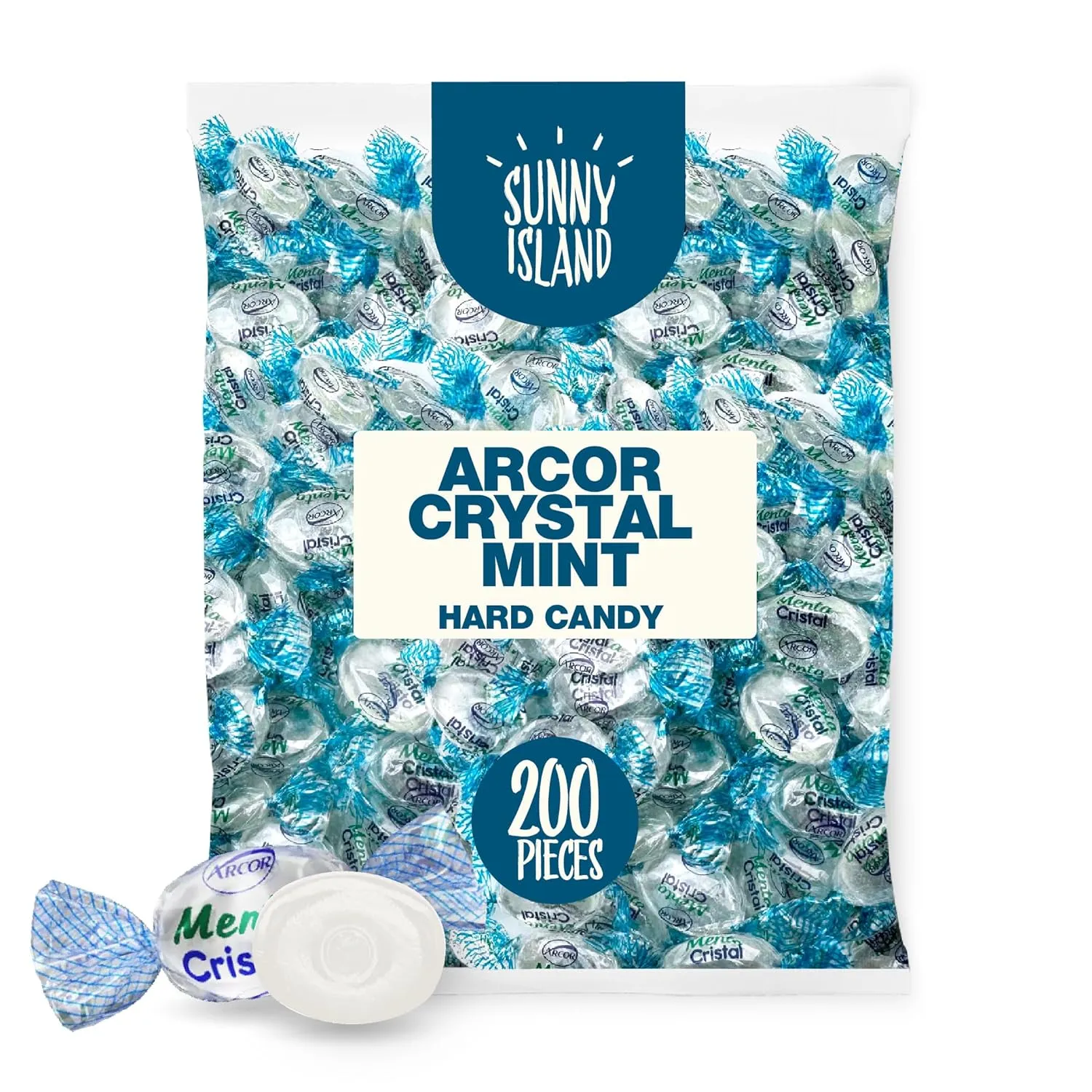Crystal Mint, Refreshing Mints Hard Candy, Naturally Flavored, 2-Pound Bag (About 200 Pieces)