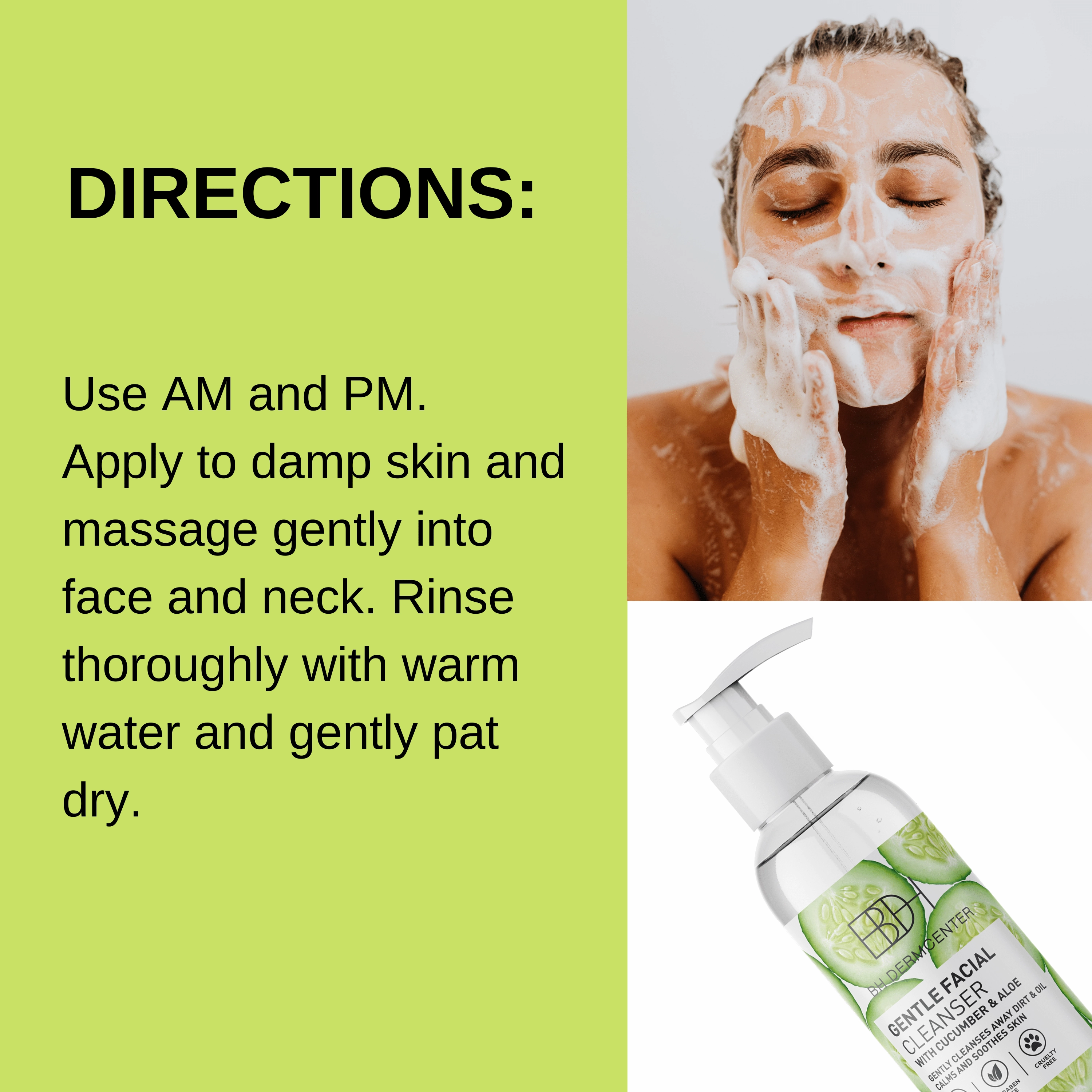 Cucumber Aloe Facial Cleanser by BH DERMCENTER - 8 FL OZ / 237 ML