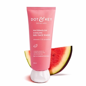 D.ot & Key Watermelon Cooling Gel Face Wash With Vitamin C & Cucumber | Face Wash For Glowing Skin|Oil Free |Removes Excess Oil & Dirt | For Combination & Oily Skin| For Women & Men|100Ml