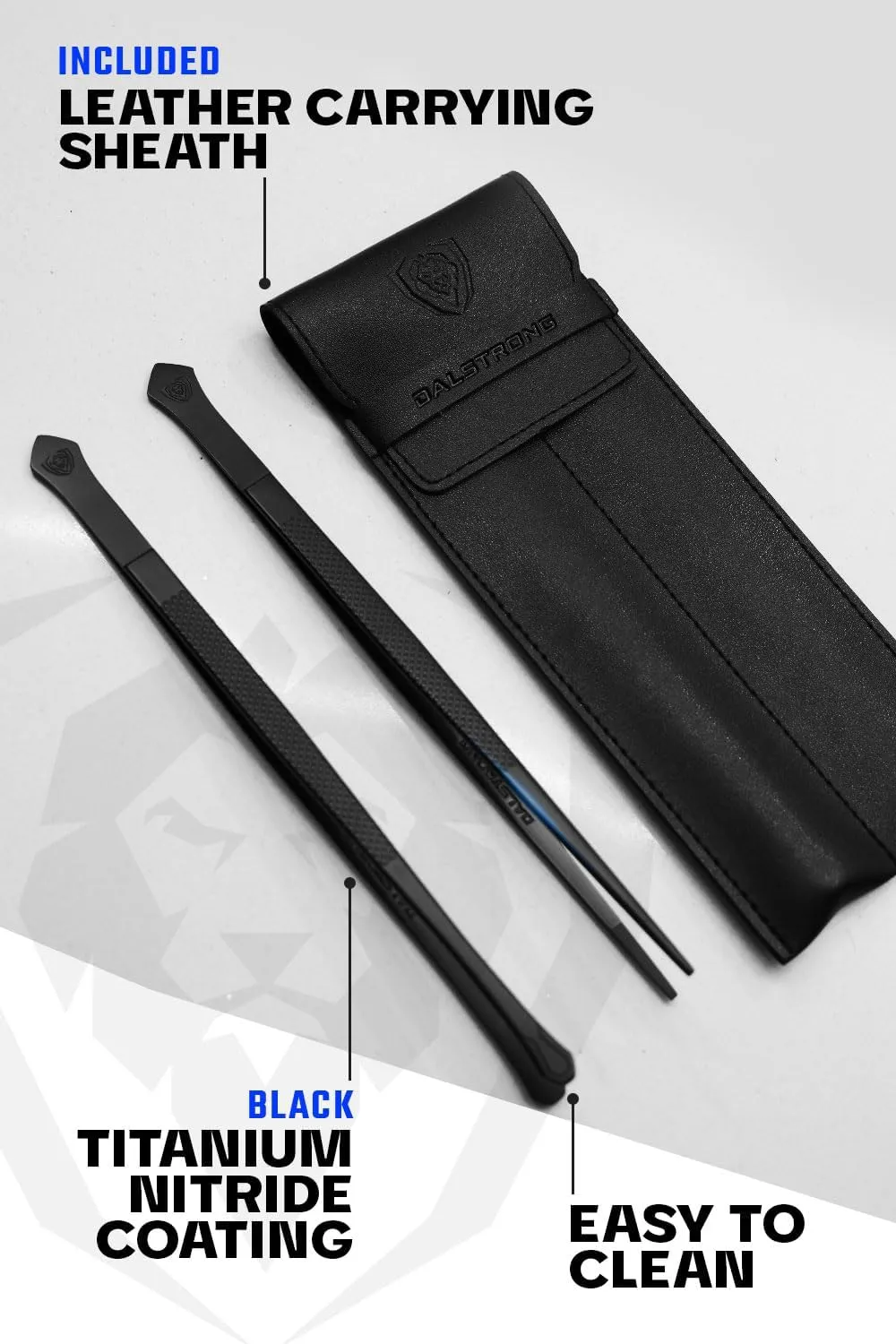 DALSTRONG Professional Plating Tweezers - 2 Piece Set - 10 inch Straight Wide Tip High-Precision - Black Titanium Coating - Plating, Multi-use - 304 Stainless Steel - Culinary Fine Use - Kitchen Tongs