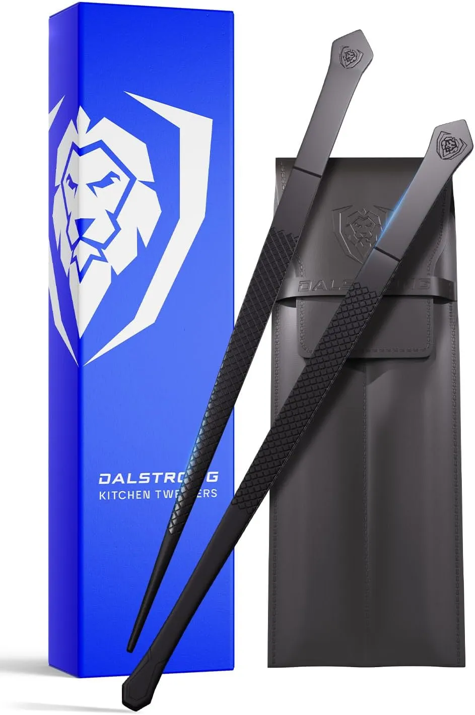DALSTRONG Professional Plating Tweezers - 2 Piece Set - 10 inch Straight Wide Tip High-Precision - Black Titanium Coating - Plating, Multi-use - 304 Stainless Steel - Culinary Fine Use - Kitchen Tongs