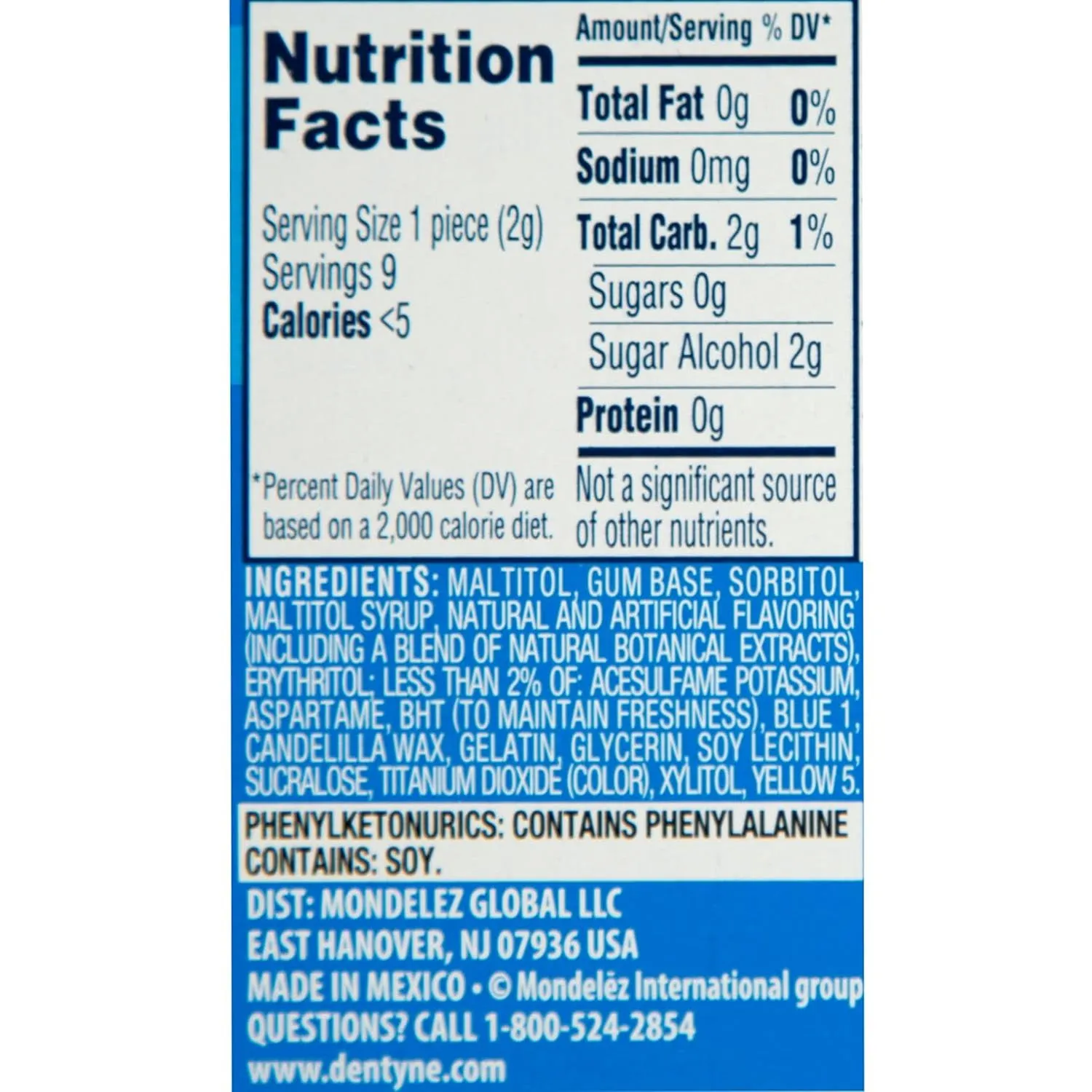 Dentyne Pure Mint with Herbal Accents Sugar Free Gum, 10 Packs of 9 Pieces (90 Total Pieces)