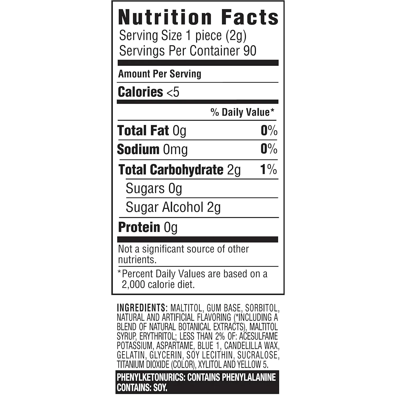 Dentyne Pure Mint with Herbal Accents Sugar Free Gum, 10 Packs of 9 Pieces (90 Total Pieces)