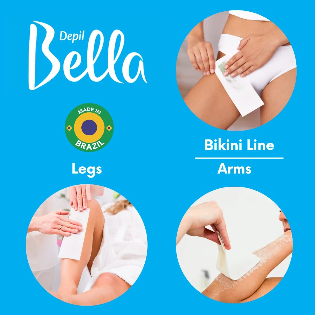 Depil Bella Roll On Wax Algae with Peppermint Depilatory | Body Waxing, Hair Removal Wax-Cartridge | For Men and Women | Home Self Waxing | Sensitive Skin | Dermatologically Tested | Painless (3 PACK)
