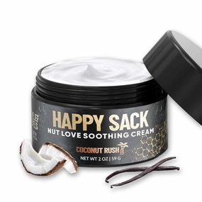 Derm Dude Happy Sack Ball Deodorant & Anti Chafing Cream for Men | Formulated With All-Natural DeoPlex for Odor Control | Aluminum Free Nut Love Cooling Cream - Coconut Rush Scent, 2 oz (1 Pack)