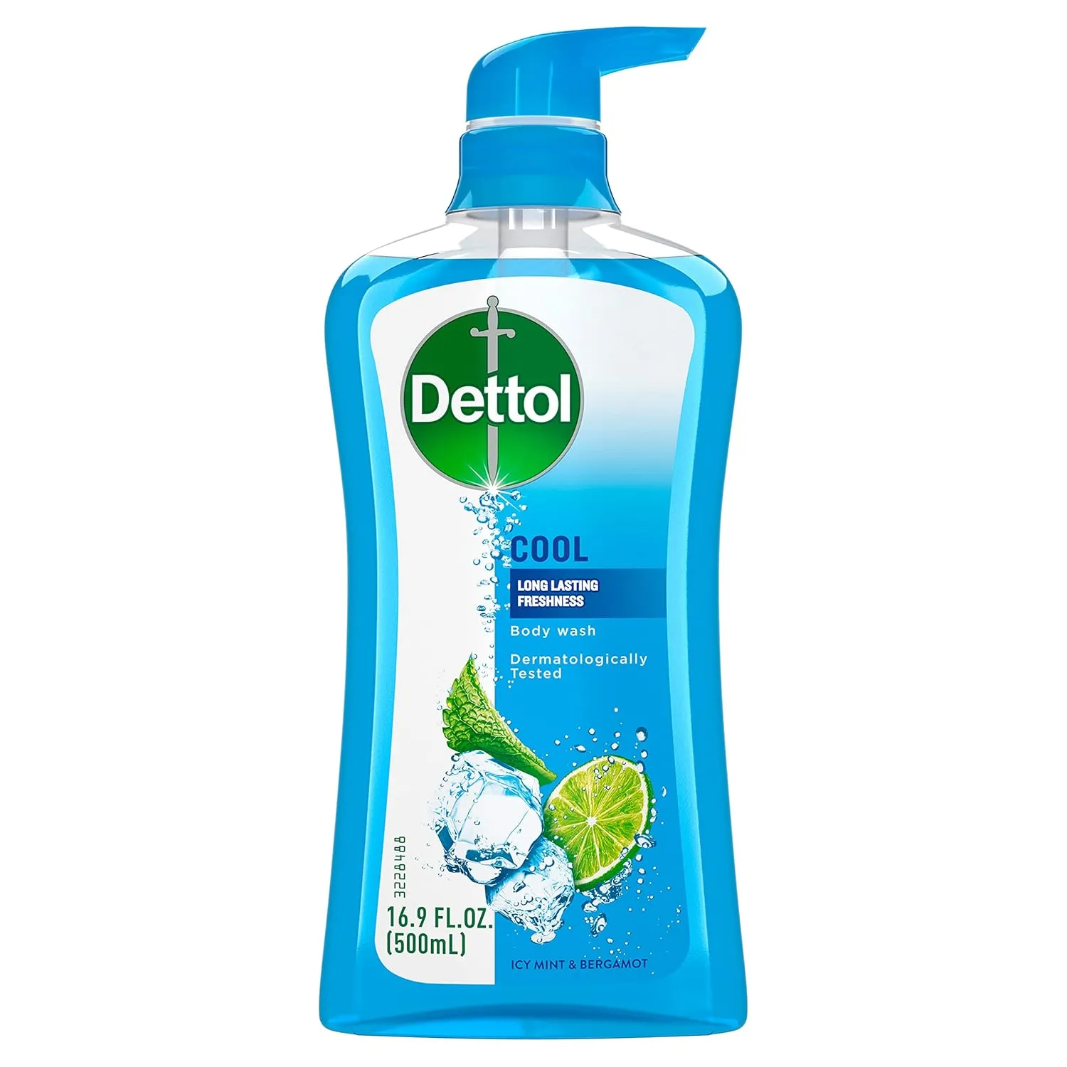 Dettol Cool Body Wash and Shower Gel, Body Wash with Mint and Bergamot, 16.90 Fl Oz (Pack of 1)