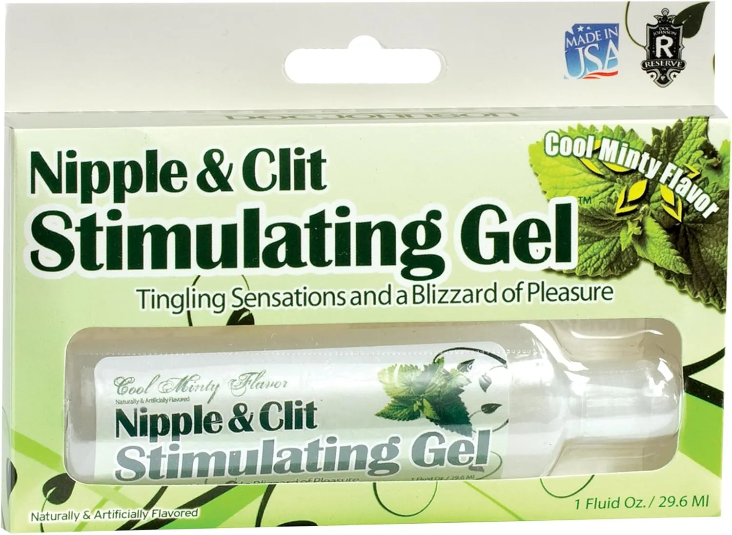 Doc Johnson Nipple and Clit Stimulating Gel - Tingling Sensations and a Blizzard of Pleasure - Mint - 1 fl. Oz. (29.5 ml)