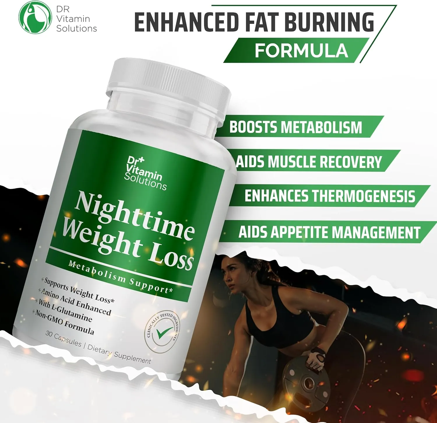 DR VITAMIN SOLUTIONS Nighttime Fat Burner Supplements - Appetite Suppressants for Weight Loss - Night-Time Fat Burner for Women and Men Supporting Sleep & Relaxation - Weight Loss Pills - 30