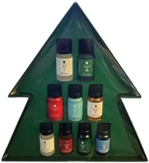 DW Home Holiday Aroma Oil Set, 9 Aroma Oils in Tree Shape Display