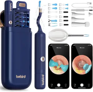 Earsight Plus I35R Ear Wax Removal Tool Camera Cleaner Kit - HD Wireless Otoscope, Flexible Silicone Tube Lens, Pain-Free Ear Tweezers & Cleaning Tips for Adults & Kids Home&Travel Ear Care Kit