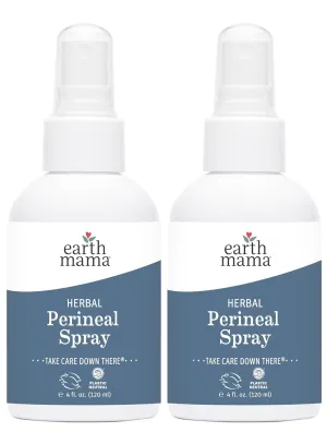 Earth Mama Herbal Perineal Spray | Safe for Pregnancy and Postpartum Recovery, Witch Hazel Natural Cooling Spray for After Birth Feminine Care Essentials, No Benzocaine or Butane, 4-Fl oz (2-Pack)