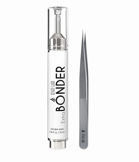 Extra Bonder & Stacy Lash STL-2 Isolation I-Shaped Tweezers/Super Sealer/Prevents Adhesive Shock Polymerization/Precision Stainless Steel Tool/Straight Tips/Professional Supplies