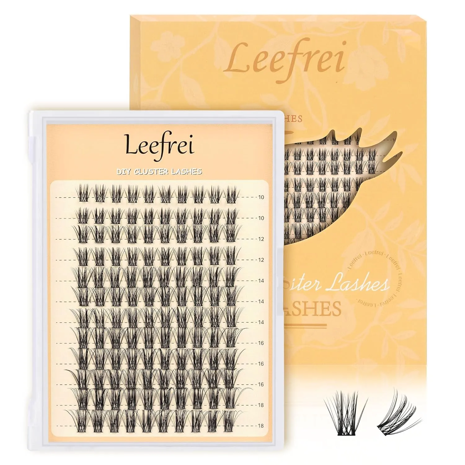 Eyelash Cluster 10-18mm Wispy Eyelash Clusters D Curl DIY Lash Extension Natural Lash Clusters Individual Lashes (LF03 Lashes Only)