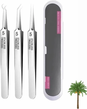 Fecong Tweezers, Fecong Stainless Steel Blackhead Removal Kit (3 Tweezers), Fecong Precision Tweezers, FecongBlackheadTweezers, Upgraded Professional Fine Tip Curved Removal Kit