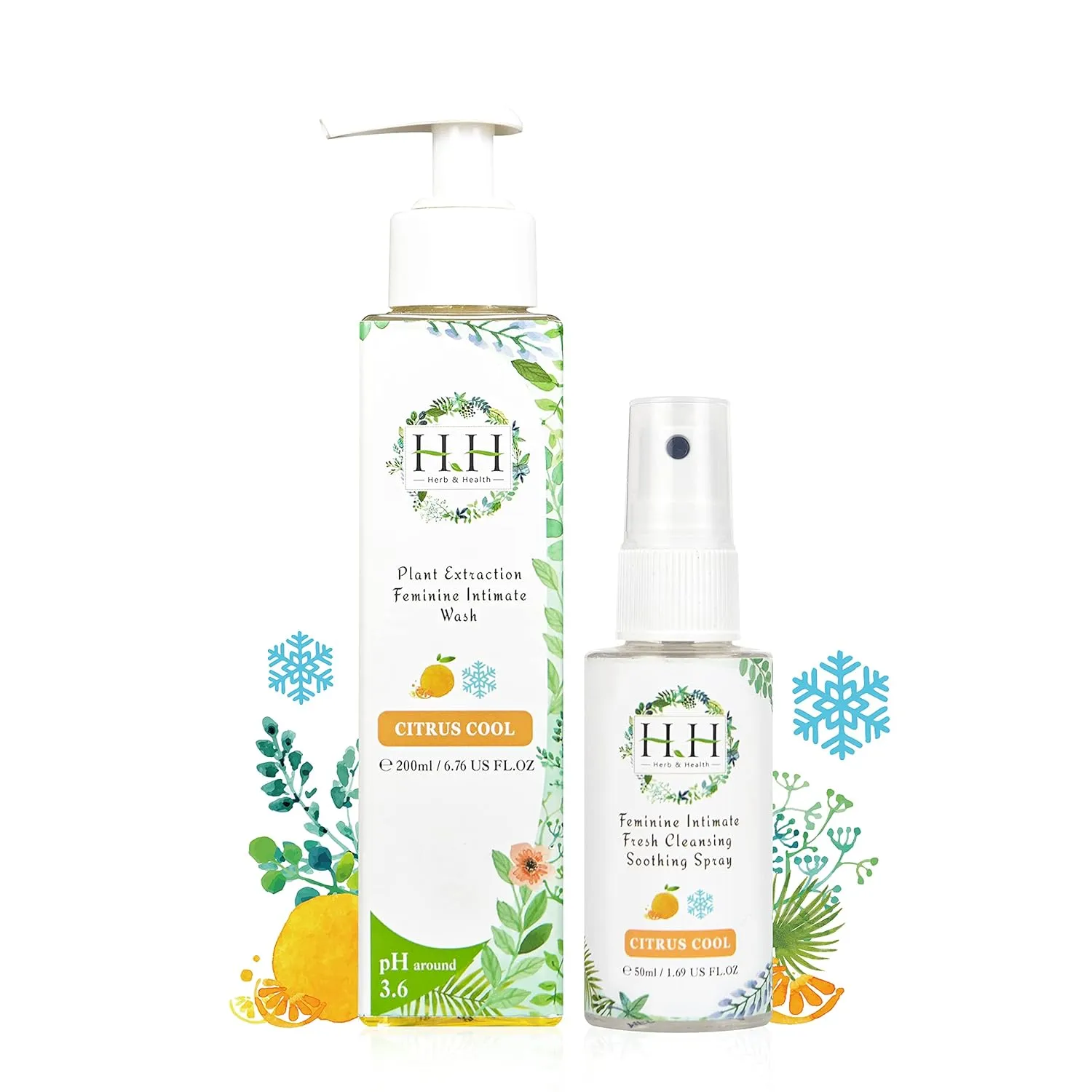 Feminine Wash   Vaginal Deodorant Spray - Natural Essential Oil HH Herb&Health-(Citrus cool)