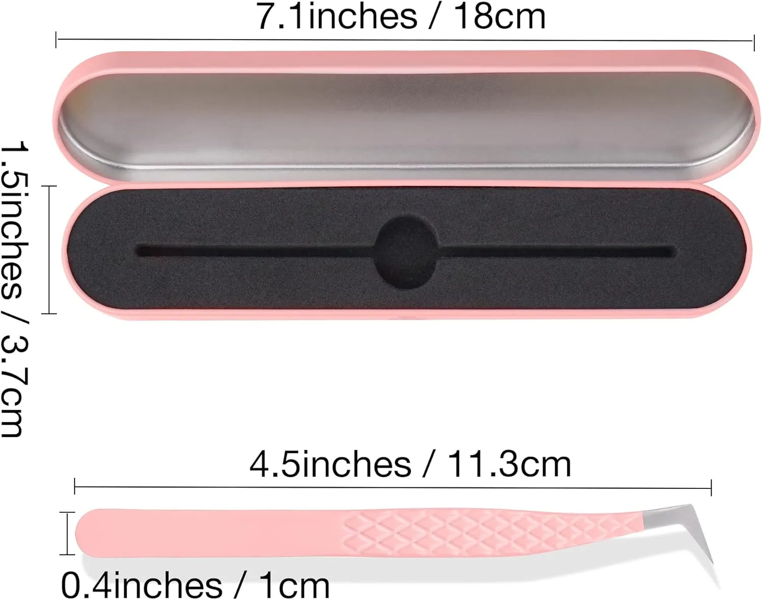 Fiber Tip Lash Tweezers for Eyelash Extensions, Professional Stainless Steel Lash Extension Tweezers for Volume Fan, Precision Supplies Work Best Tool（Boot）