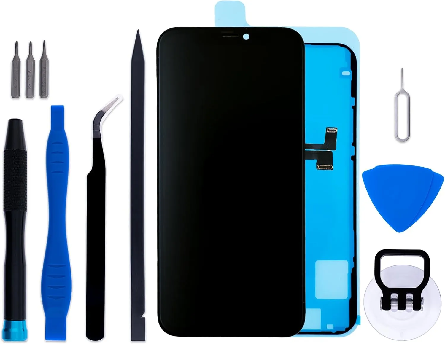 for iPhone 11 Pro Screen Replacement Kit, 5.8 inch LCD Display 3D Touch Digitizer Assembly with Repair Tools and Frame Adhesive (Model A2215 A2160 A2217)