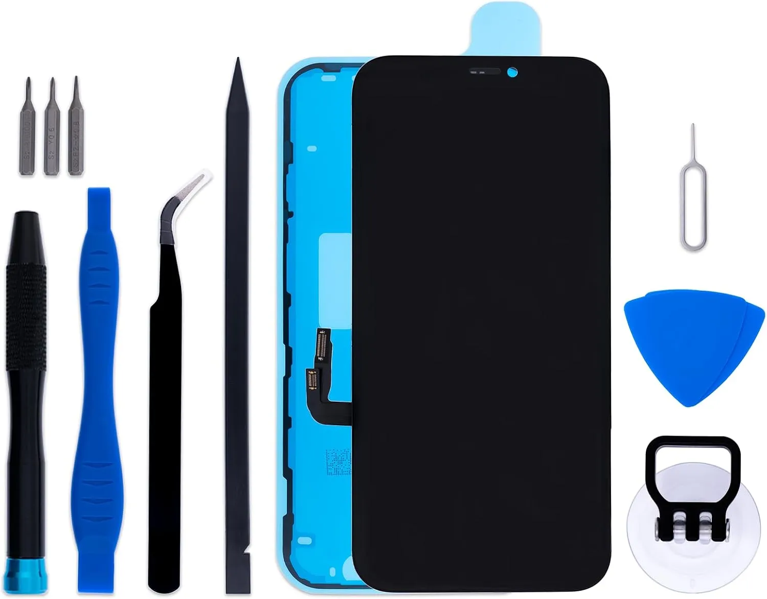 for iPhone 12/12 Pro Screen Replacement Kit - 6.1" LCD Display 3D Touch Digitizer Assembly with Repair Tools and Frame Adhesive (Model A2403/A2172/A2402/A2404/A2407/A2341/A2406/A2408)