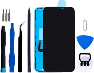 for iPhone 12/12 Pro Screen Replacement Kit - 6.1" LCD Display 3D Touch Digitizer Assembly with Repair Tools and Frame Adhesive (Model A2403/A2172/A2402/A2404/A2407/A2341/A2406/A2408)